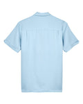 Harriton M575 Cloud Blue/ Cream — back