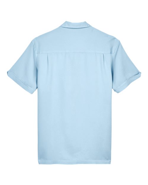 Harriton M575 Cloud Blue/ Cream — back