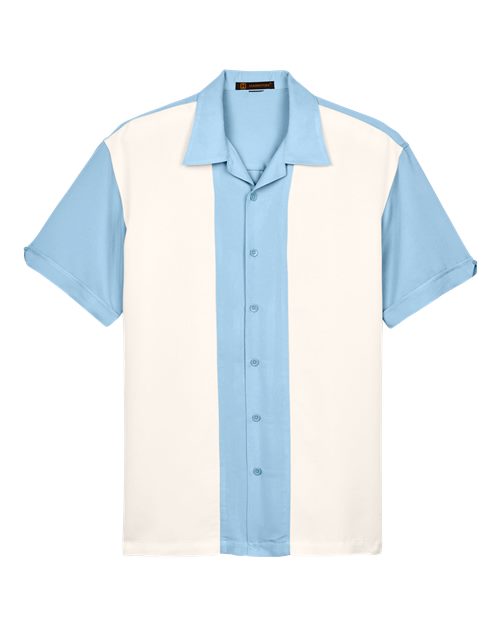 Harriton M575 Cloud Blue/ Cream — front