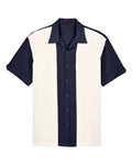 Harriton M575 Navy/ Cream — front