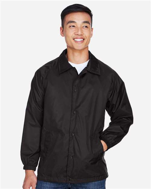 Harriton M775 Black — on model front