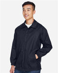 Harriton M775 Navy — on model side