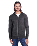 Threadfast Apparel 302Z Black Triblend — on model front