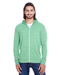 Threadfast Apparel 302Z Green Triblend — on model front