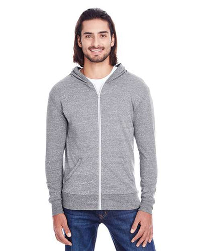 Threadfast Apparel 302Z Grey Triblend — on model front
