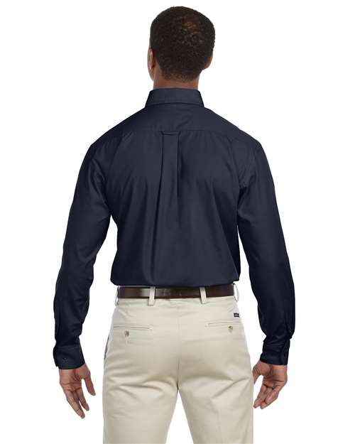 Harriton M510T Navy — on model back