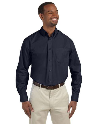Harriton M510T Navy — on model front