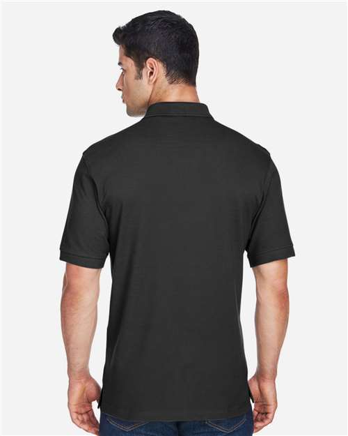 Harriton M200T Black — on model back