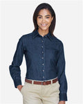 Harriton M550W Dark Denim — on model front