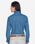 Harriton M550W Light Denim — on model back