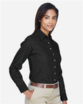 Harriton M550W Washed Black — on model side