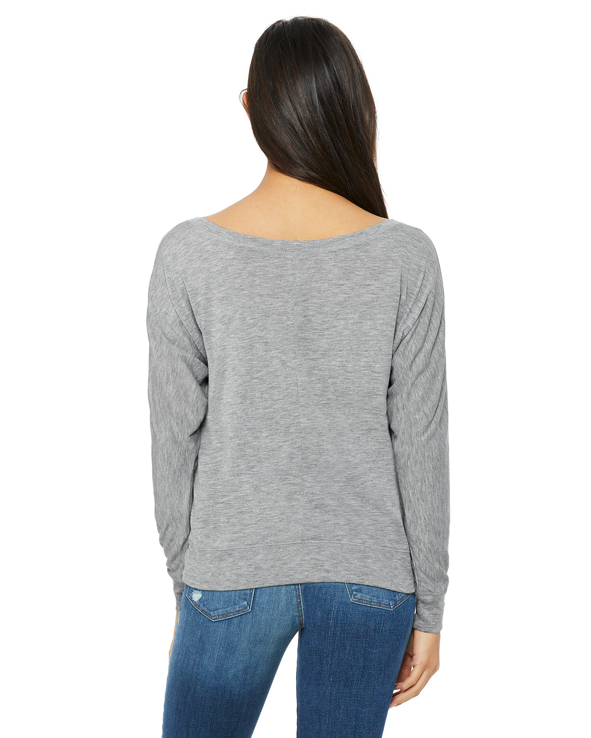 Women's Flowy Long-Sleeve Off Shoulder T-Shirt - Heather Athletic