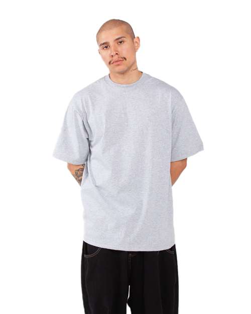 Shaka Wear SHMHSS Heather Grey — on model side