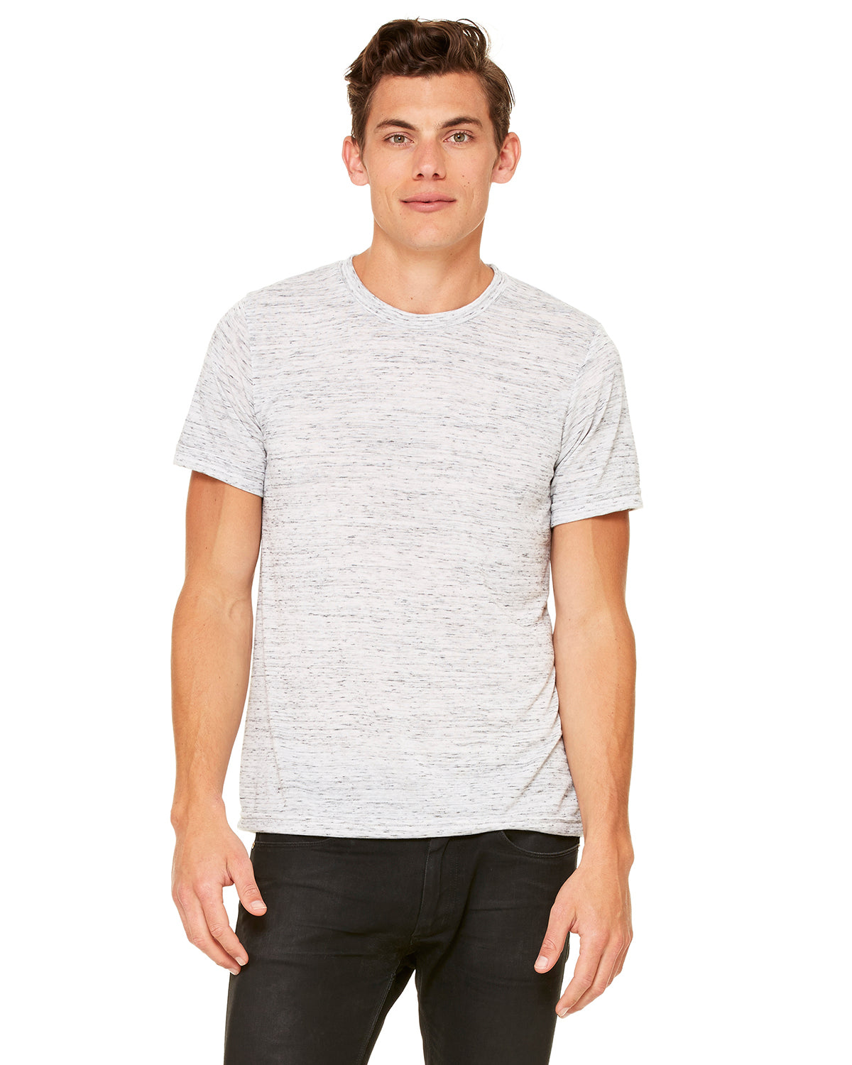 Unisex Poly-Cotton Short-Sleeve T-Shirt - White Marble