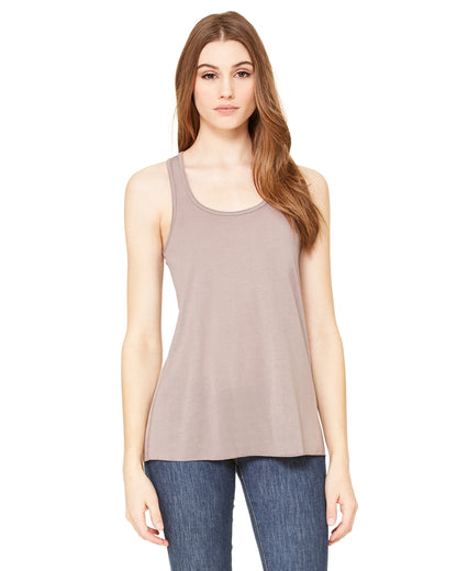 Women's Flowy Racerback Tank - Pebble Brown