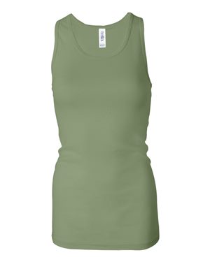 Women's Sheer Mini Rib Racerback Tank - Moss Green