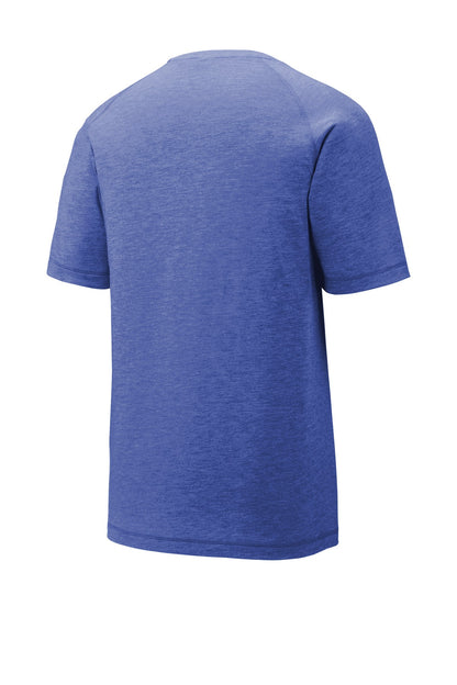 Unisex PosiCharge Tri-Blend Wicking Raglan Tee - True Royal Heather