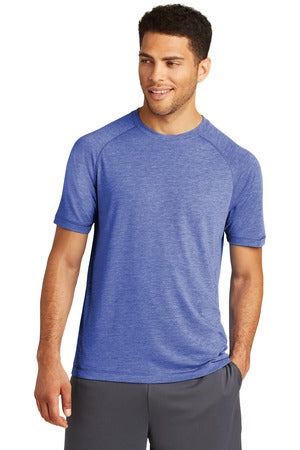 Unisex PosiCharge Tri-Blend Wicking Raglan Tee - True Royal Heather