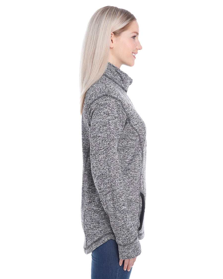 Women's Cosmic Fleece Quarter-Zip - Charcoal Fleck / Black
