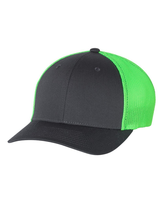 Fitted Trucker with R-Flex - Charcoal / Neon Green