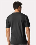 Gildan 3000 Heather Dark Grey — on model back