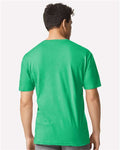 Gildan 3000 Heather Irish Green — on model back