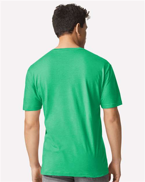 Gildan 3000 Heather Irish Green — on model back