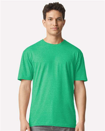Gildan 3000 Heather Irish Green — on model front