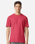 Gildan 3000 Heather Red — on model front