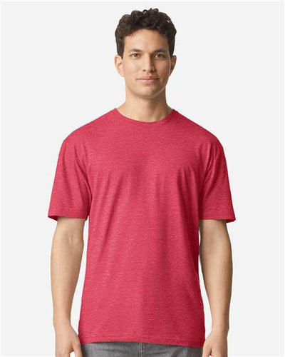 Gildan 3000 Heather Red — on model front