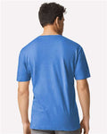 Gildan 3000 Heather Royal — on model back