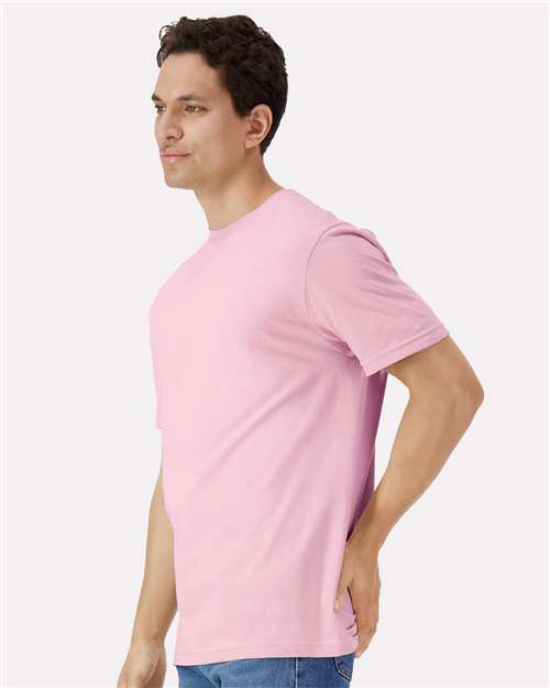 Gildan 3000 Light Pink — on model side