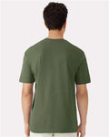 Gildan 3000 Military Green — on model back