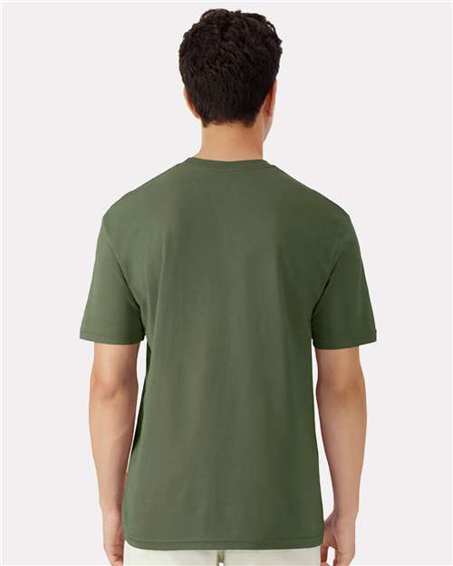 Gildan 3000 Military Green — on model back