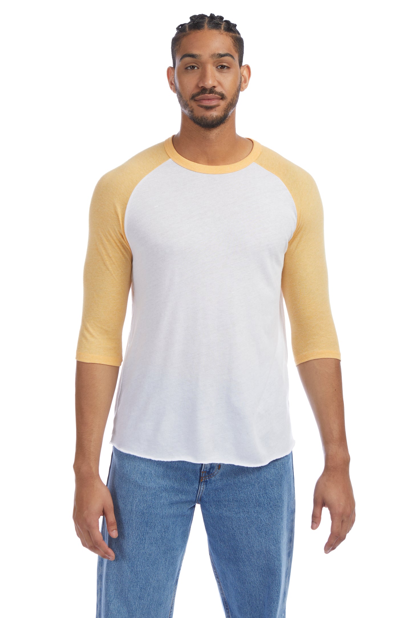 Men's Vintage Keeper Baseball T-Shirt - White / Maize