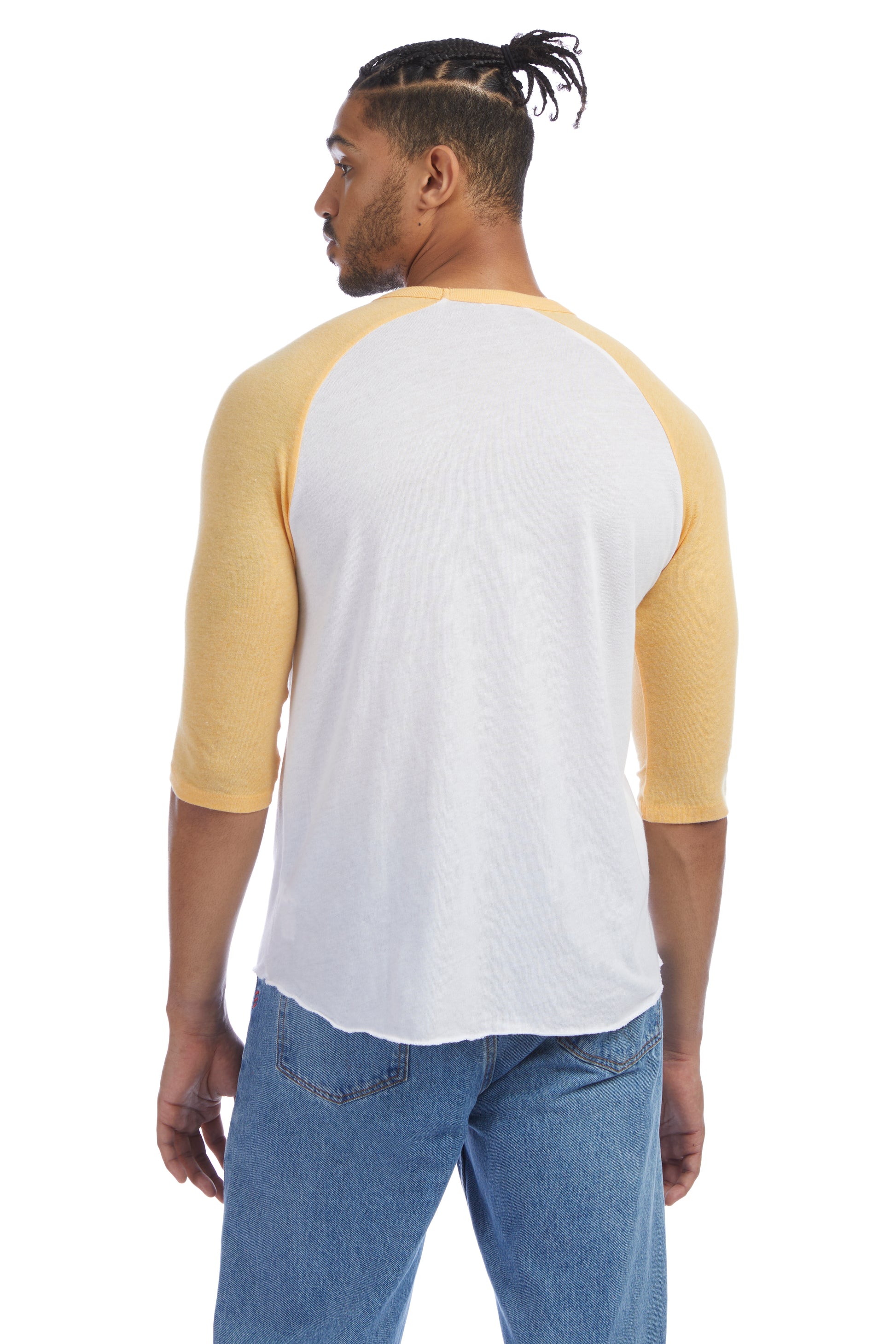 Men's Vintage Keeper Baseball T-Shirt - White / Maize