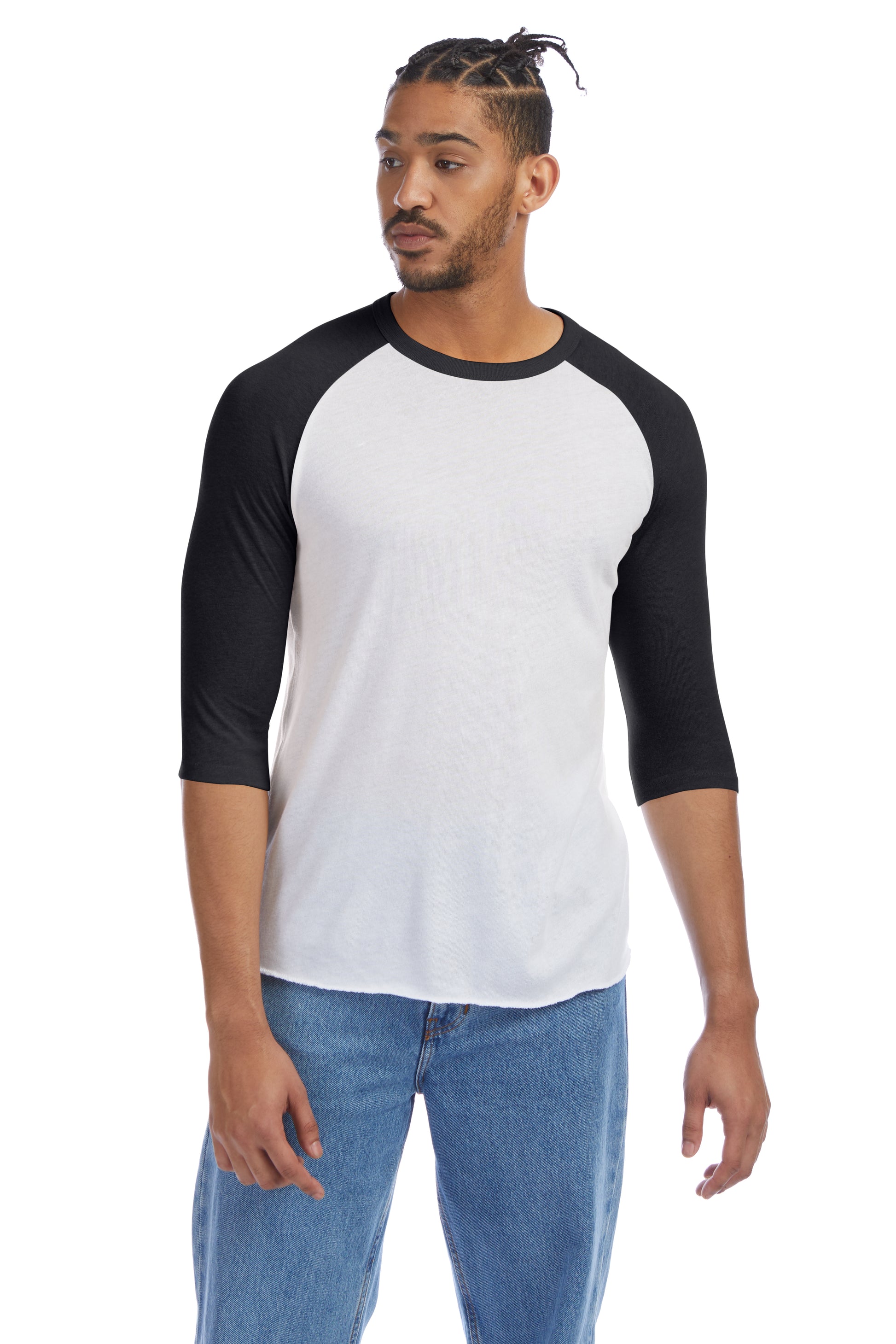 Men's Vintage Keeper Baseball T-Shirt - White / Black