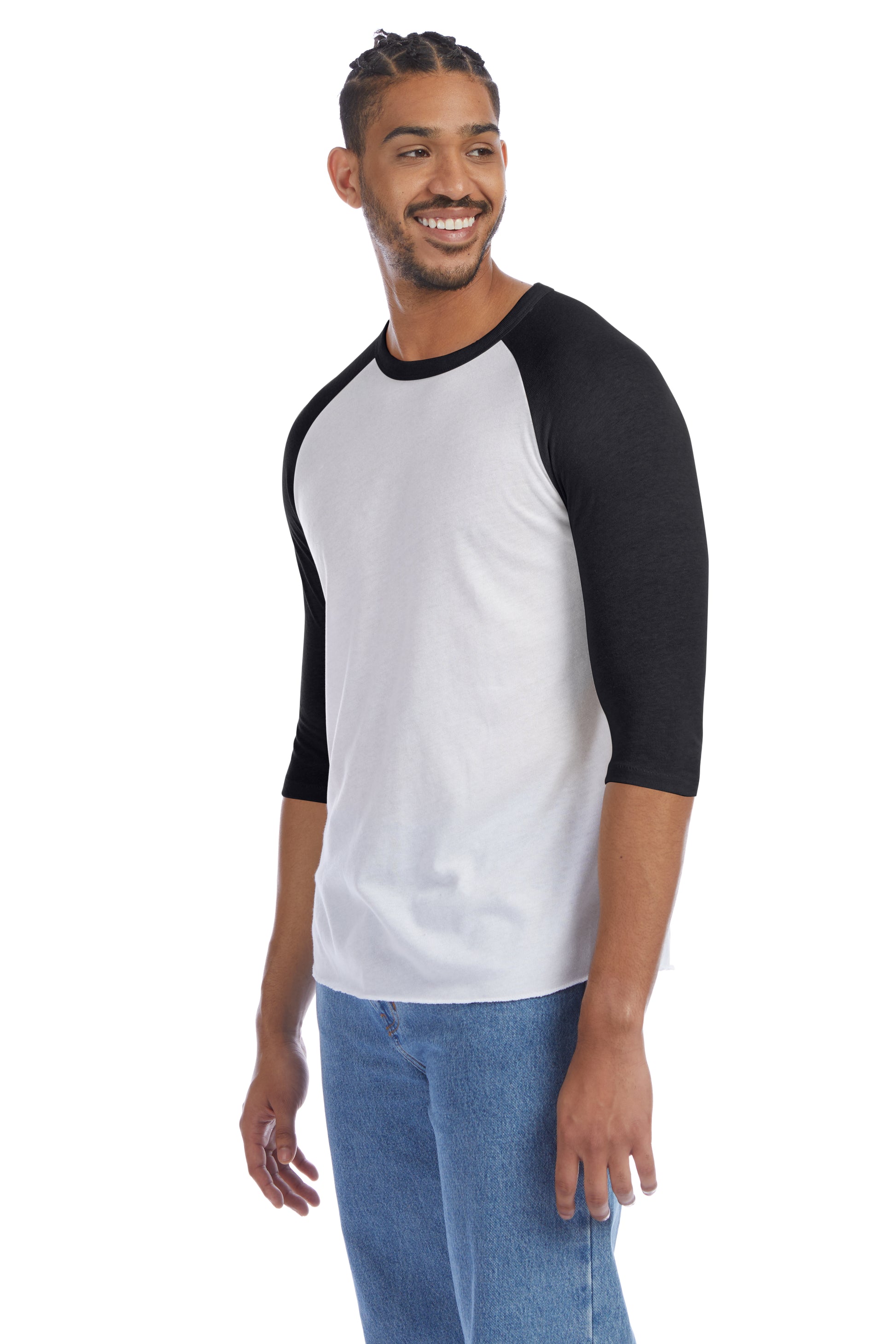 Men's Vintage Keeper Baseball T-Shirt - White / Black