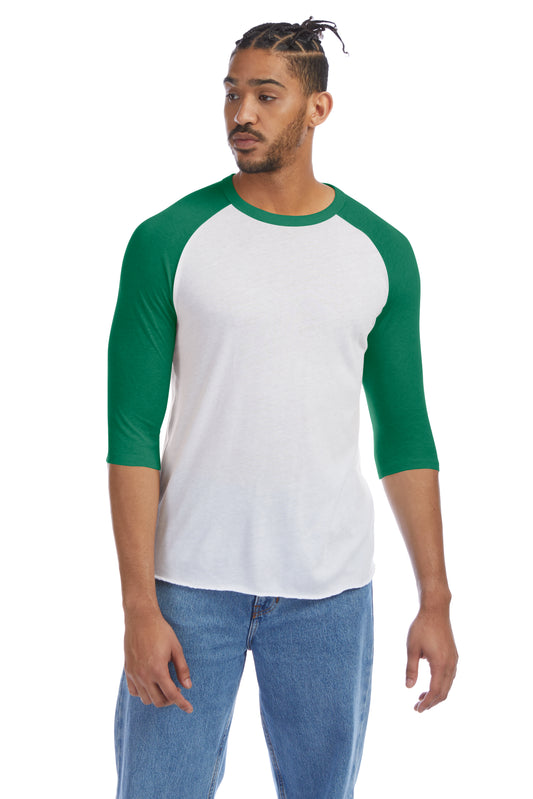 Men's Vintage Keeper Baseball T-Shirt - White / Green