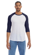 Men's Vintage Keeper Baseball T-Shirt - White / Navy