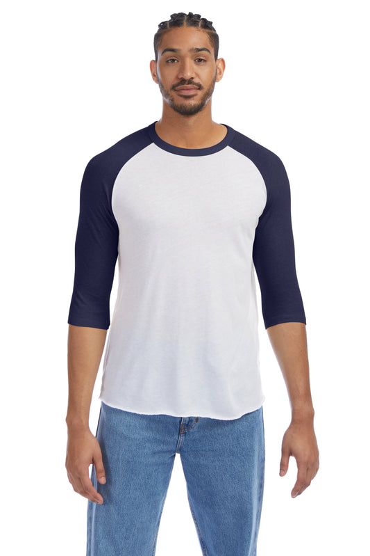 Men's Vintage Keeper Baseball T-Shirt - White / Navy