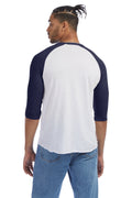 Men's Vintage Keeper Baseball T-Shirt - White / Navy