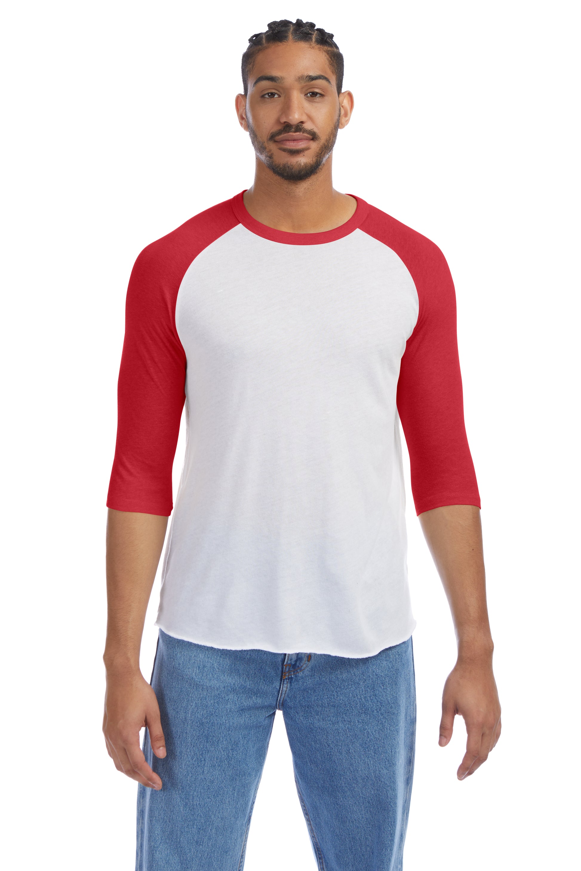 Men's Vintage Keeper Baseball T-Shirt - White / Red