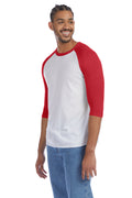 Men's Vintage Keeper Baseball T-Shirt - White / Red
