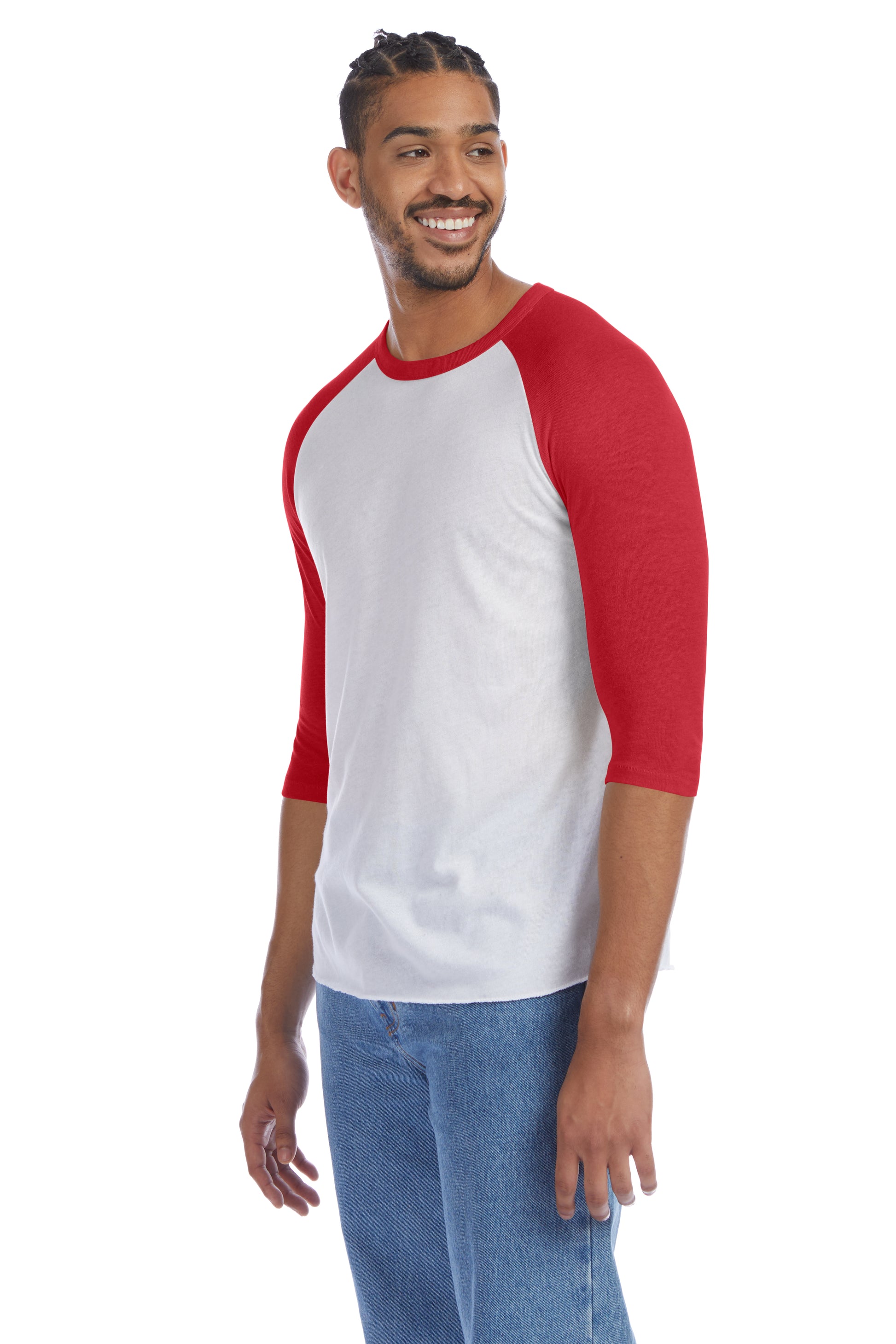 Men's Vintage Keeper Baseball T-Shirt - White / Red