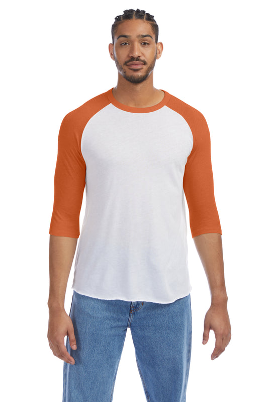 Men's Vintage Keeper Baseball T-Shirt - White / Sthrn Orange