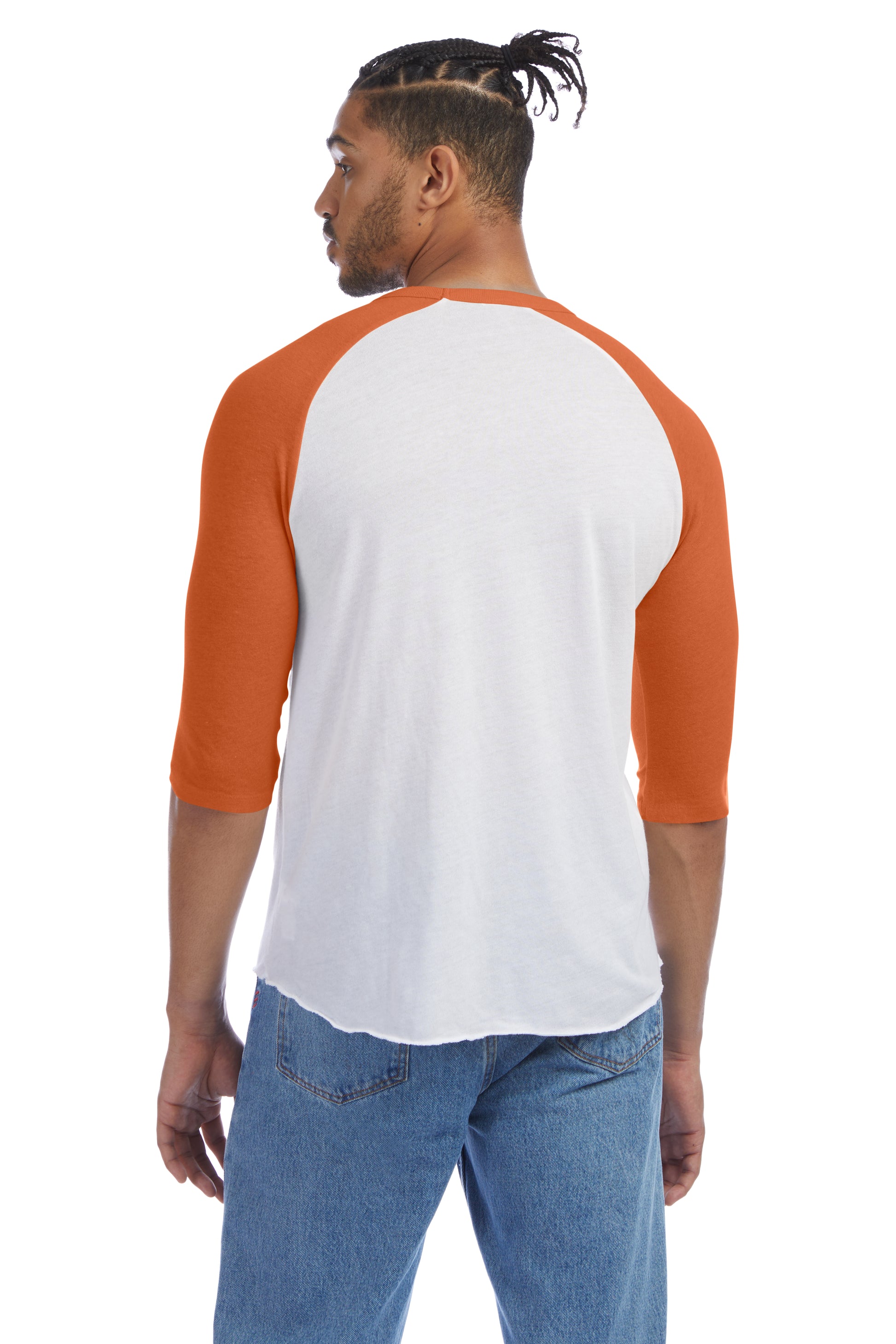 Men's Vintage Keeper Baseball T-Shirt - White / Sthrn Orange
