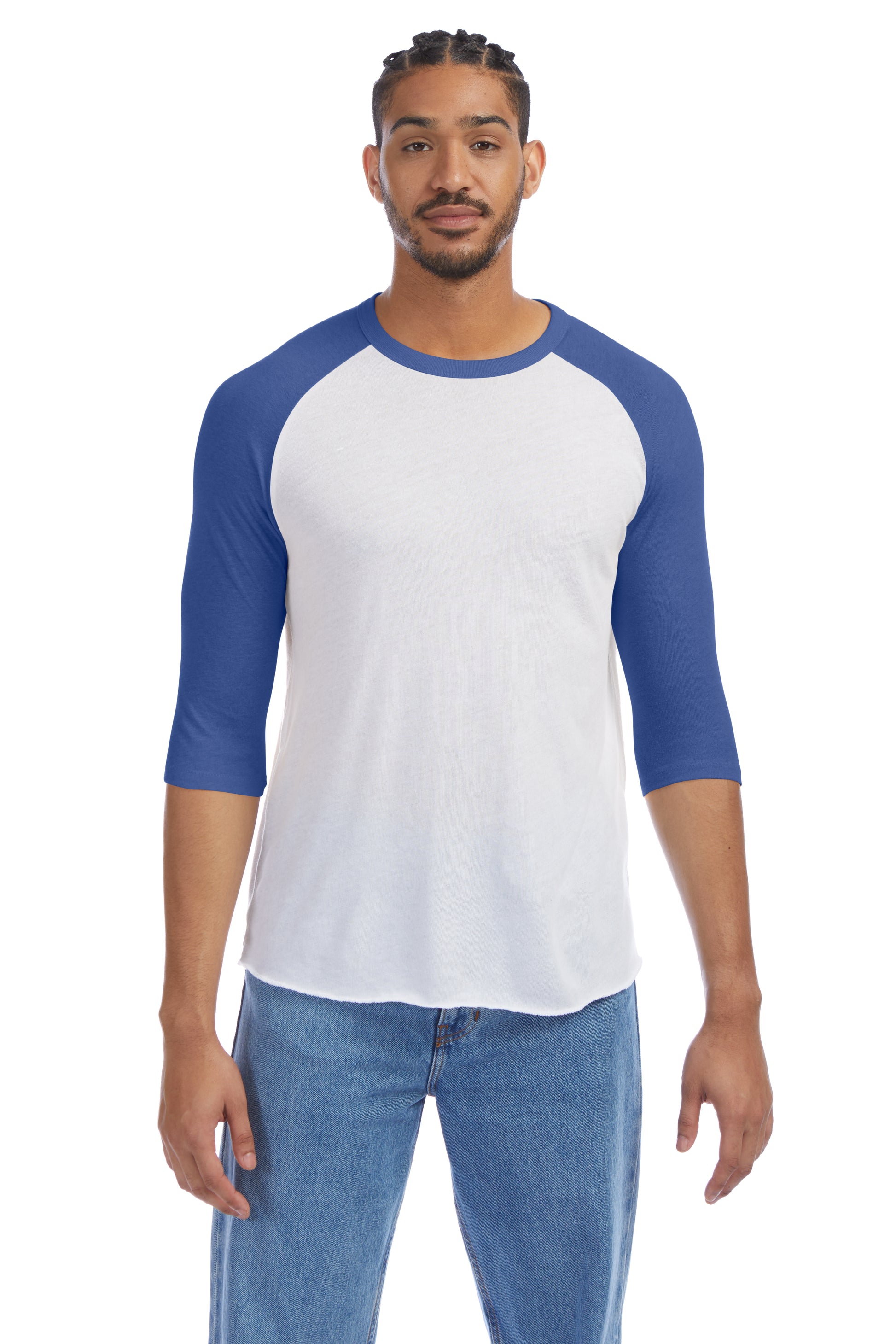 Men's Vintage Keeper Baseball T-Shirt - White / Vintage Royal