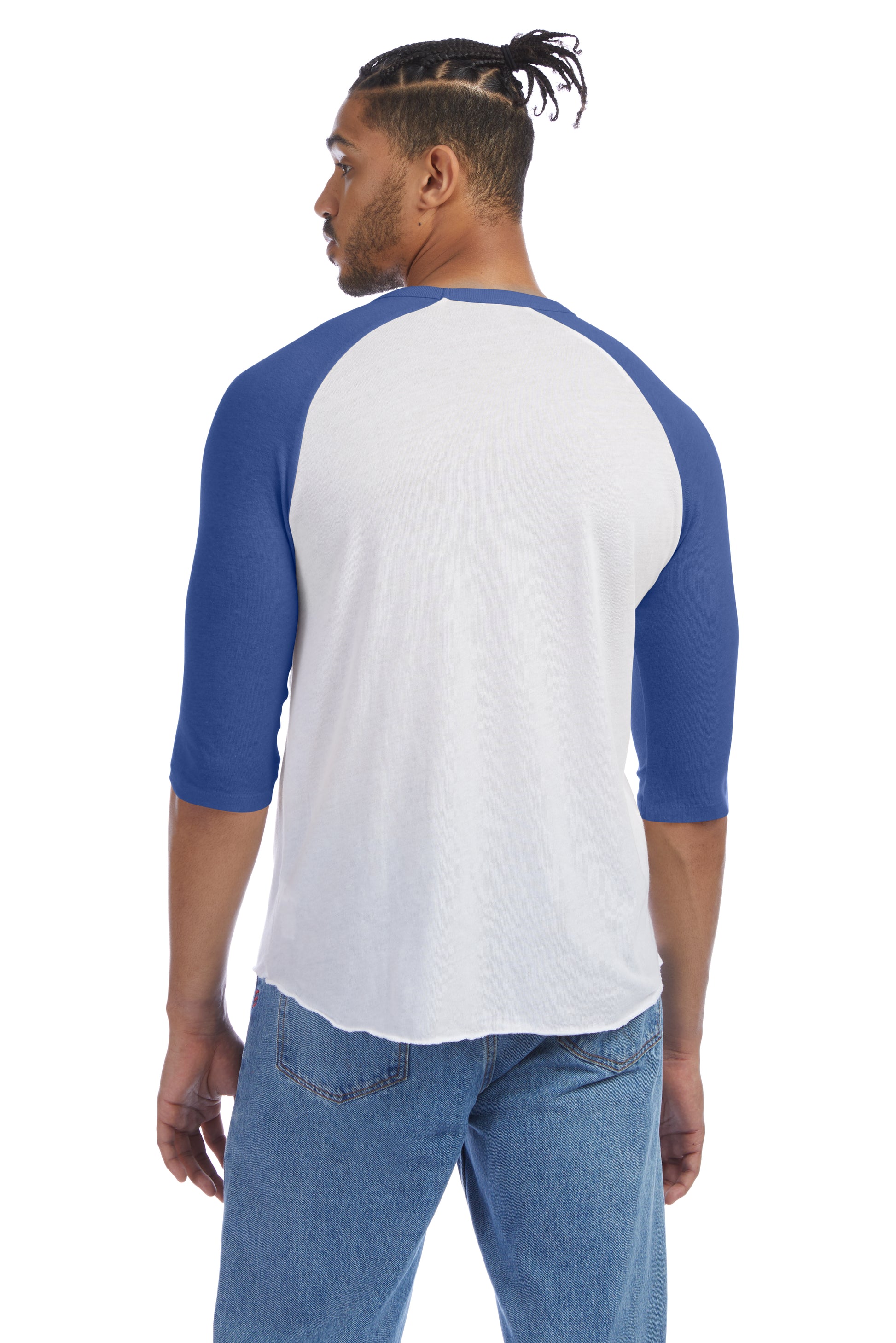 Men's Vintage Keeper Baseball T-Shirt - White / Vintage Royal