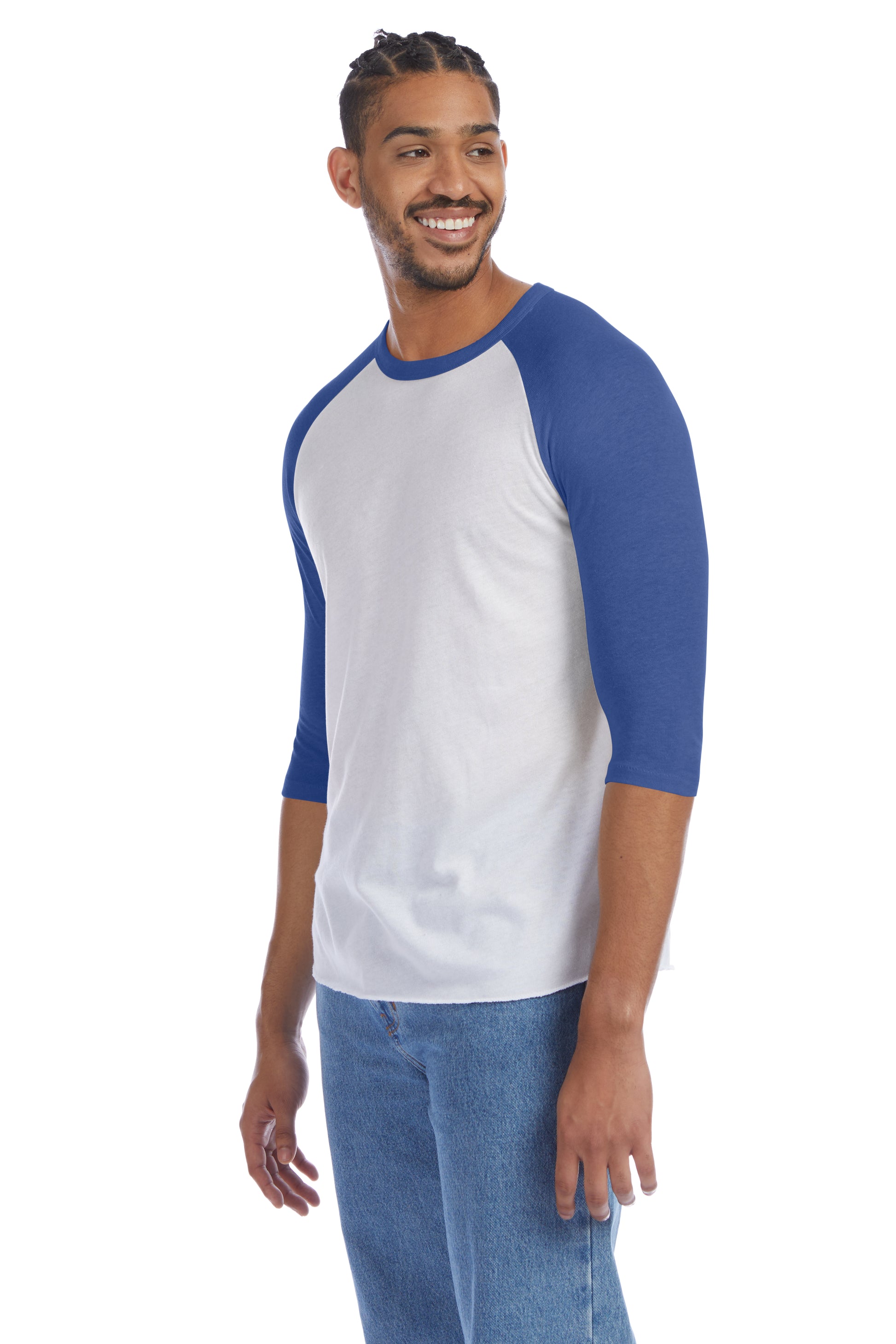 Men's Vintage Keeper Baseball T-Shirt - White / Vintage Royal